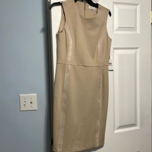 Calvin Klein dress with faux suede trim